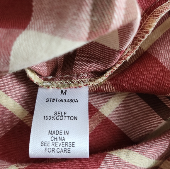 BETTER BE I NWT M cotton plaid button down shirt - Picture 6 of 9